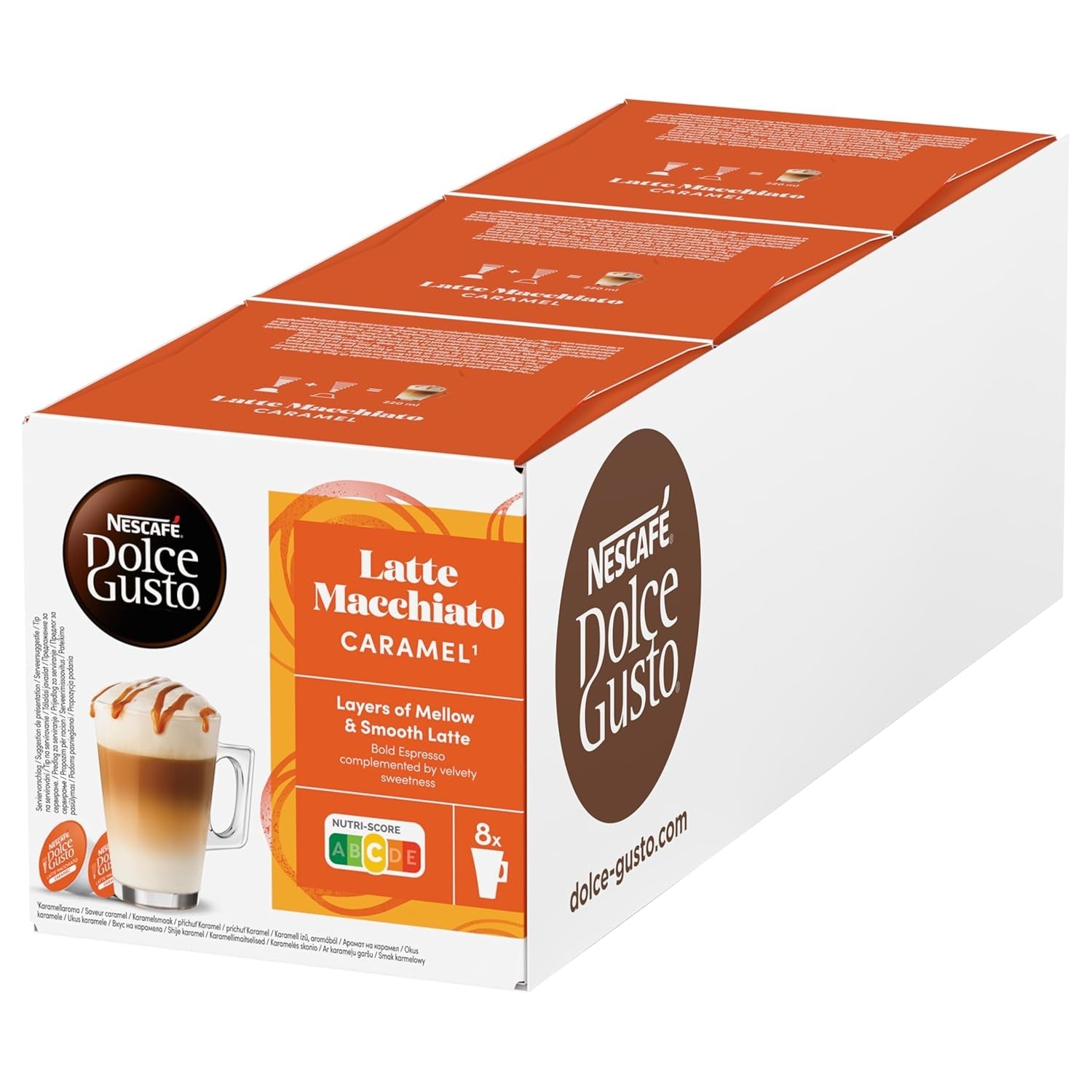 NESCAFÉ DOLCE GUSTO Latte Macchiato Caramel Kaffeekapseln Paquete de 6 (6 x 16 Kapseln)
