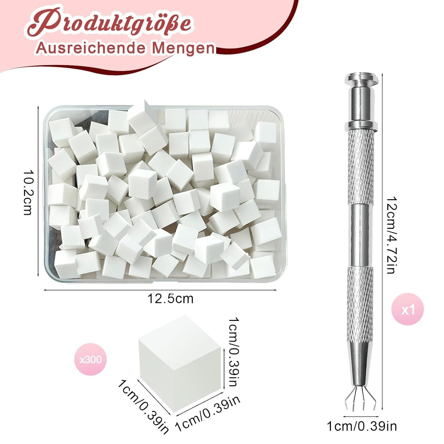 KASURE 300 piezas Nail Art Schwamm, Metall Mit Greifer Nagel Pinsel, Nageldesign Zubehör Für Nail Art, Schwammpinsel Für Farbverlaufs-Nageldesign