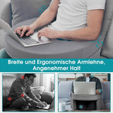 Almohada de lectura para cama y sofá, almohada para juegos, almohada para computadora portátil, almohada para juegos con brazos y bolsillo lateral, para adultos jugando, leyendo, viendo televisión, jugando en el sofá