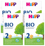 HiPP 2 Leche de continuación ecológica (4 x 600g), después de los 6 meses, con Omega-3 (DHA, ALA), calcio y almidón ecológico de fácil preparación, de la mejor calidad ecológica
