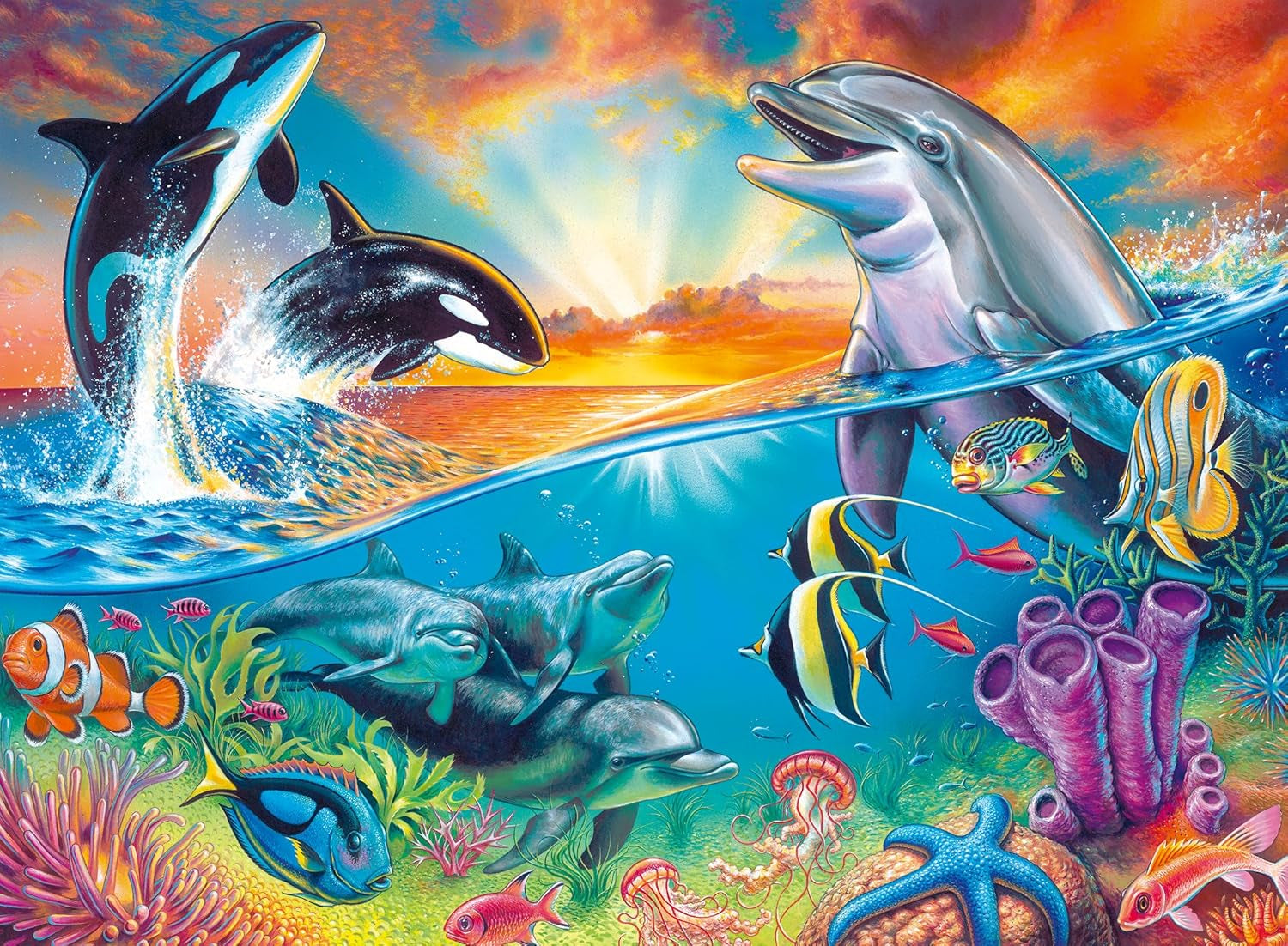 Puzzle Ravensburger para niños - 12900 Habitantes del océano - Puzzle submarino para niños mayores de 8 años con 200 piezas en formato XXL Puzzle Naty Shop