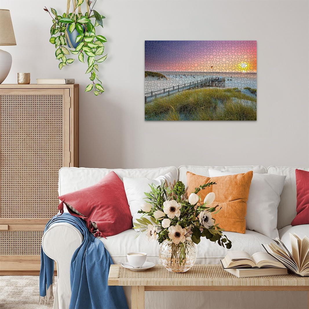 Ravensburger Puzzle 12000690 - Puesta de sol sobre Amrum - Puzzle de 1000 piezas para adultos y niños a partir de 14 años, Puzzle de la playa del Mar del Norte Puzzle Naty Shop