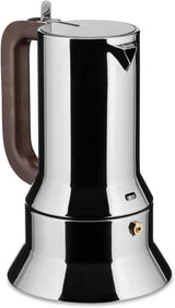 Alessi 9090/6 Espresso con 6 tazas para inducción, acero inoxidable, plateado, 15,5 x 13,5 x 27 cm