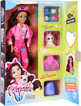 Simba 105953975 - Muñeca Lucy Kawaii Hi Dress-Up (26cm) - Muñeca articulada de Peluquería, Conejo de Pelo Largo y Accesorios Juguete para 4 años en adelante