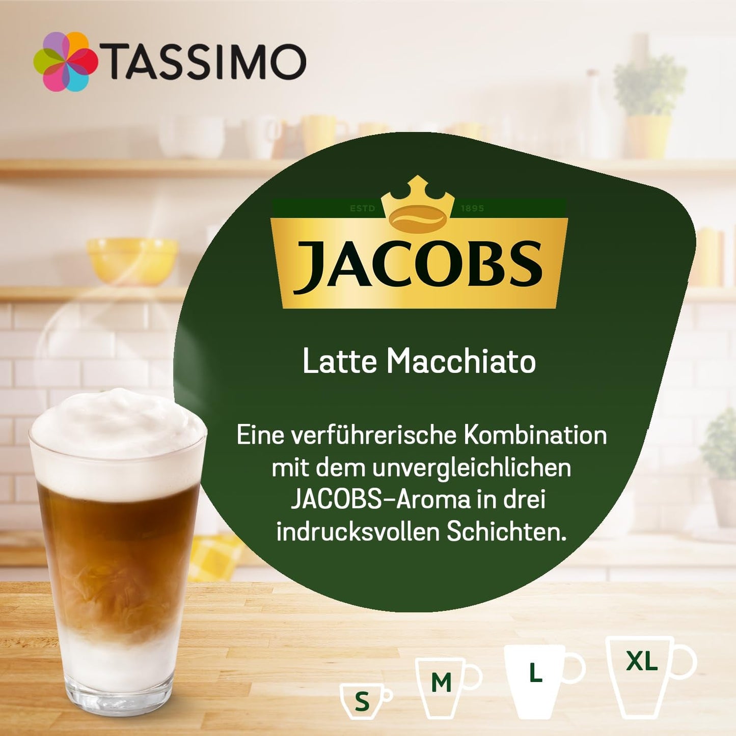 Tassimo Kapseln Jacobs Type Latte Macchiato Classico, 5 x 8 cápsulas, 40 cápsulas de café