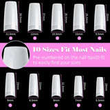 500 puntas de uñas artificiales francesas, juego de puntas de uñas postizas acrílicas, extensiones de uñas, puntas de uñas, accesorios de uñas postizas con 4 piezas de pegamento para diseño de uñas, uñas de gel naturales