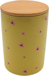 Dekohelden24 Elegante caja de cerámica para guardar café, alimentos frescos y galletas Hüftgold. La razón: pereza. Dimensiones: Alto/Ø 15,6 x 11 cm. Naty Shop cajas para guardar alimentos
