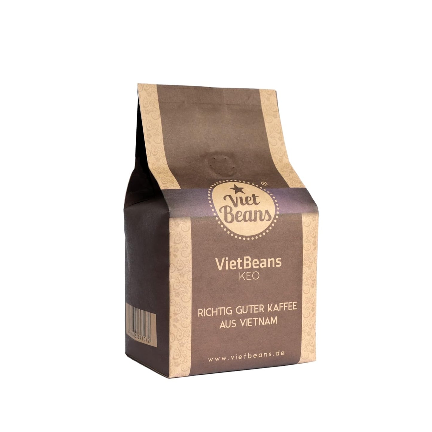 VietBeans KEO - Schokoladiger Kaffee – Ganze Kaffeebohnen - Geröstet en mantequilla, whisky y ron - Schoko-Geschmack intensivo - Aroma: Schokolade - 250 g