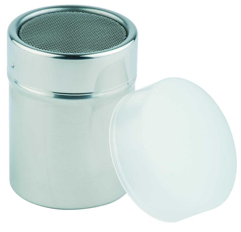 Dispensador de malla APS 776, Ø 5,5 cm, altura 7,5 cm, recipiente de acero inoxidable, cubierta antipolvo de PP