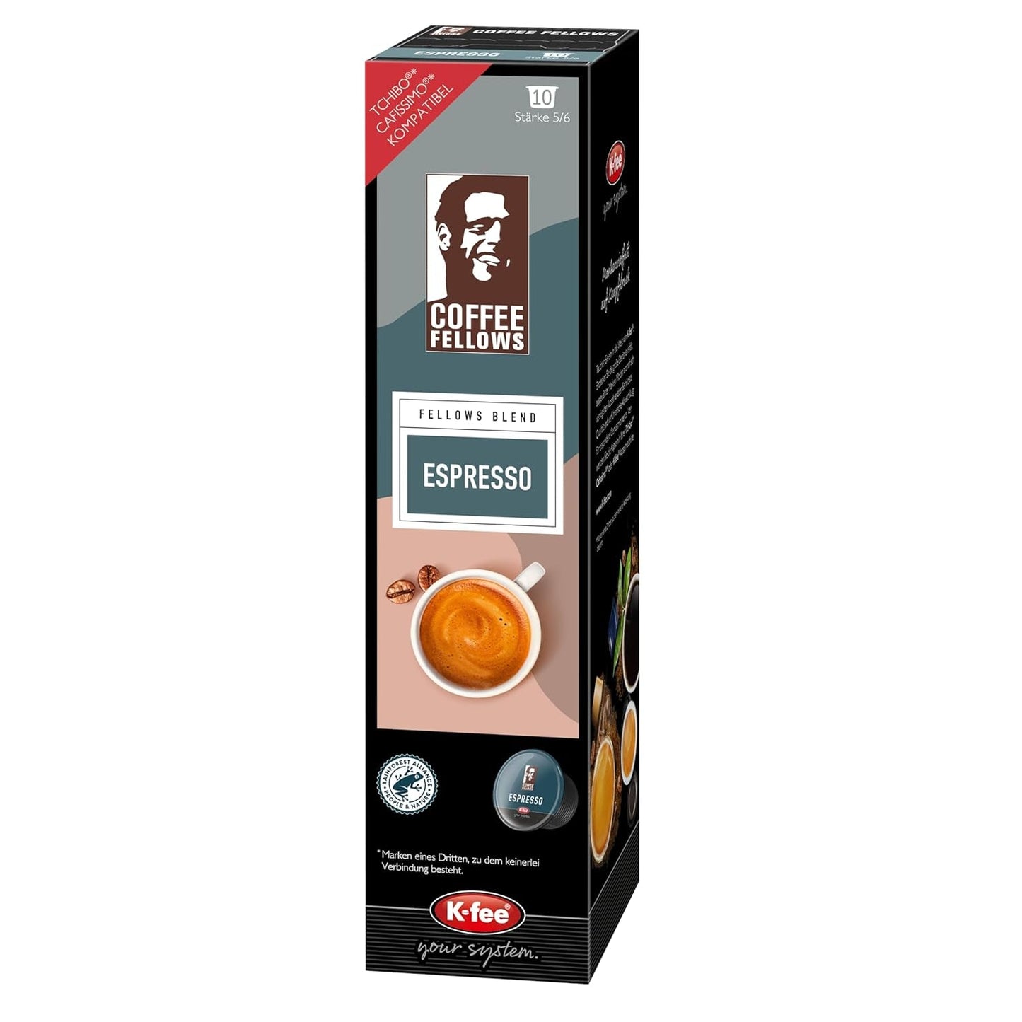 Coffee Fellows Blend Cápsulas de espresso, compatibles con K-fee, EXPRESSI y Tchibo Cafissimo*, schokoladig-fruchtige Aroman, 120 Kaffeekapseln