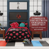 Franco Naruto Anime Akatsuki Patrón Ropa de Cama de Microfibra Suave Edredón Queen, (Producto Oficial de Naruto) Edredones y Edredones Naty Shop