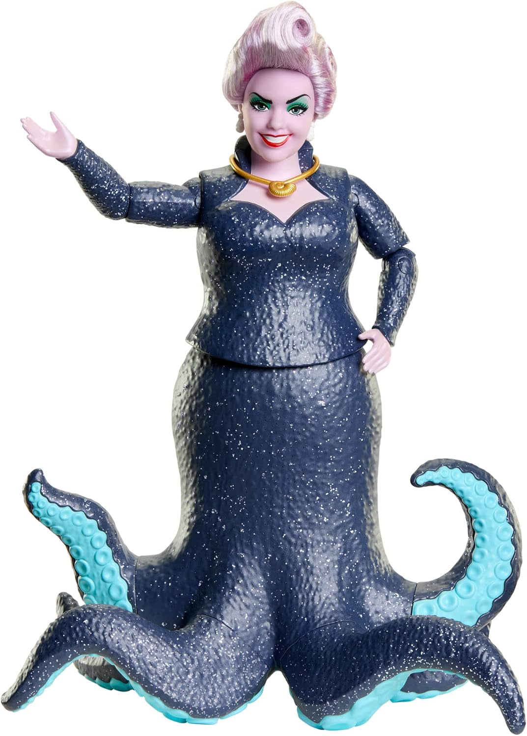 Mattel DISNEY Ariel, Sirena - Úrsula con tentáculos, collar desmontable y peinado lavanda para una diversión infinita en la peluquería, apto para niños a partir de 3 años, HLX12 Naty Shop Dolls