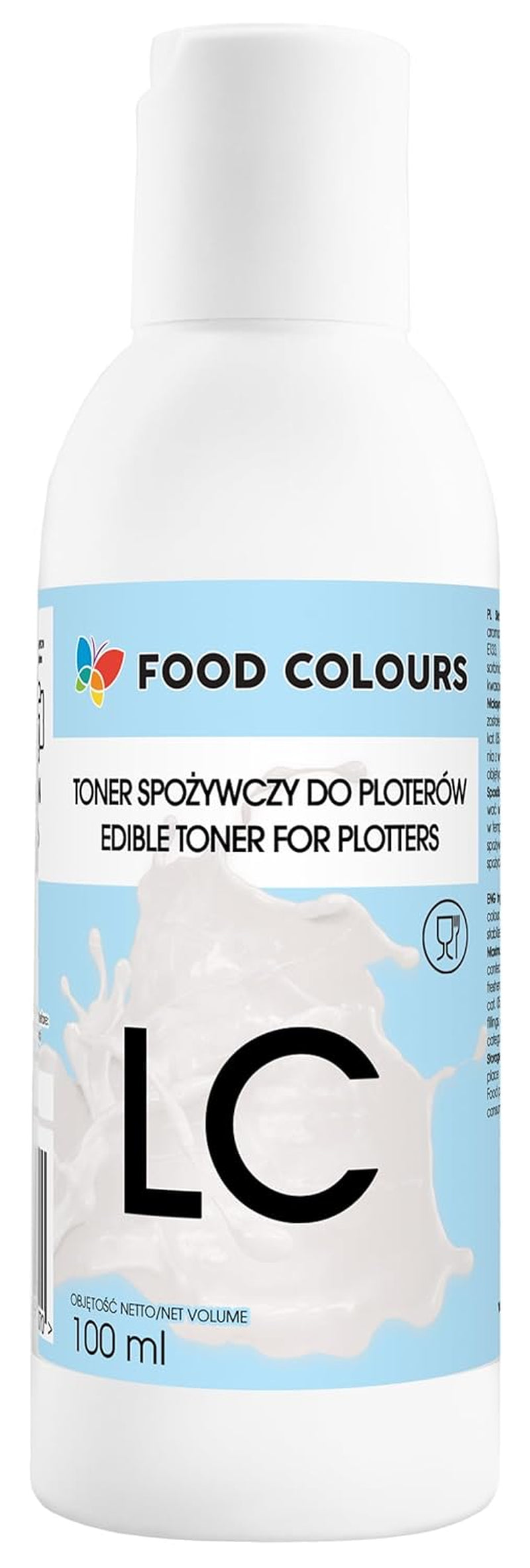Set de colorantes alimentarios con tintas comestibles para plotters 6 x 100 ml | Cian claro | Cian | magenta claro | | Magenta | Amarillo | Negro | Impresión comestible, impresión de papel de oblea, cobertura decorativa para pasteles