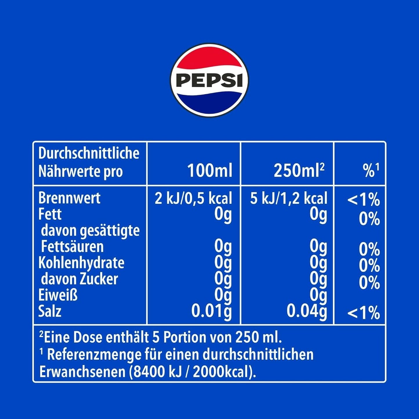 Pepsi Cola, Original, set 6 x 1,25 litros Bebidas sin alcohol Naty Shop