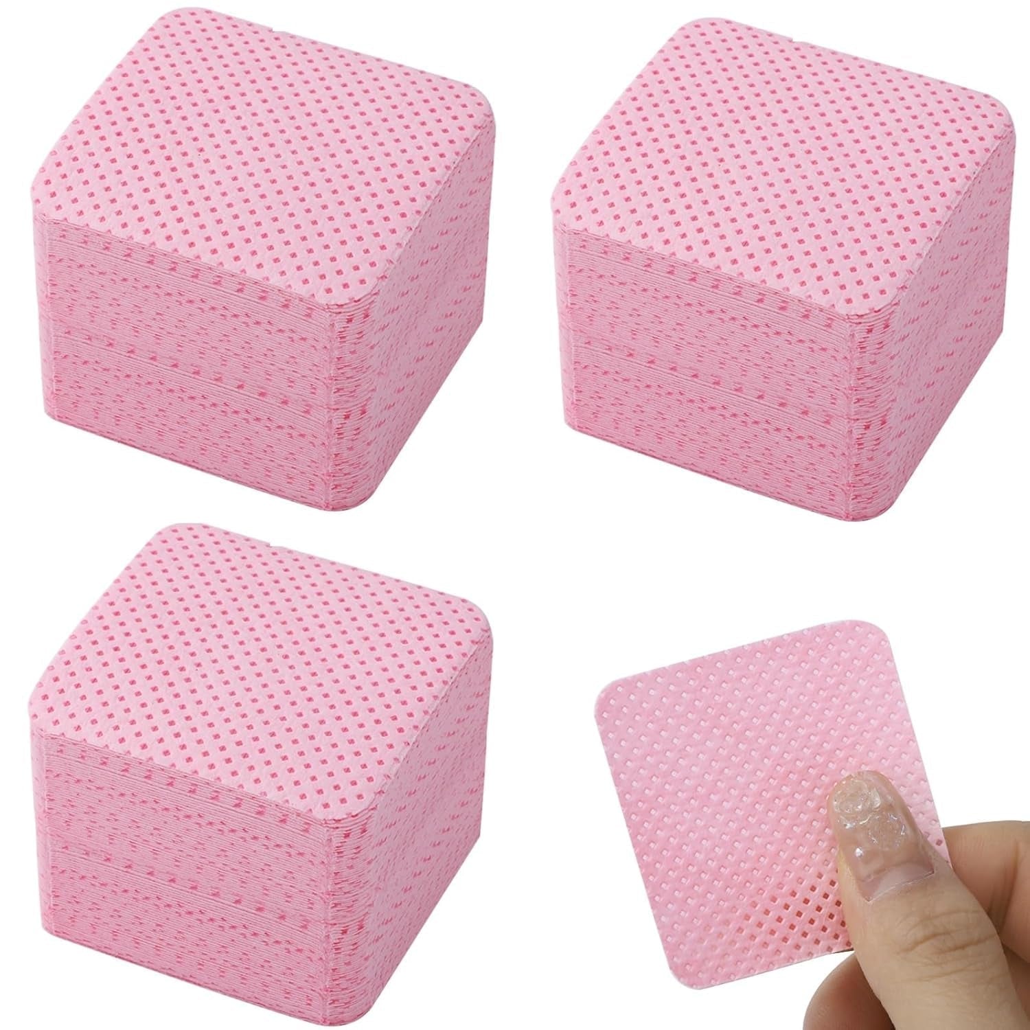 300 Stück Nagellackentferner Pads, Fusselfreie Nägel Wattepads Für Nägel Nagellackentferner Toallitas para uñas sin pelusa Limpiador Gelnägel - Rosa