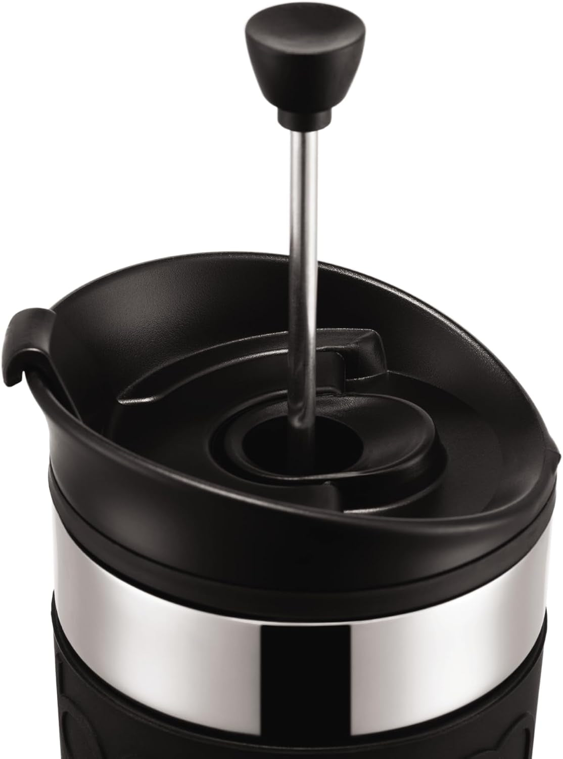 Bodum K11067-01 Cafetera Travel Press de acero inoxidable negra con tapa de repuesto 350ml