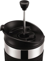 Bodum K11067-01 Cafetera Travel Press de acero inoxidable negra con tapa de repuesto 350ml