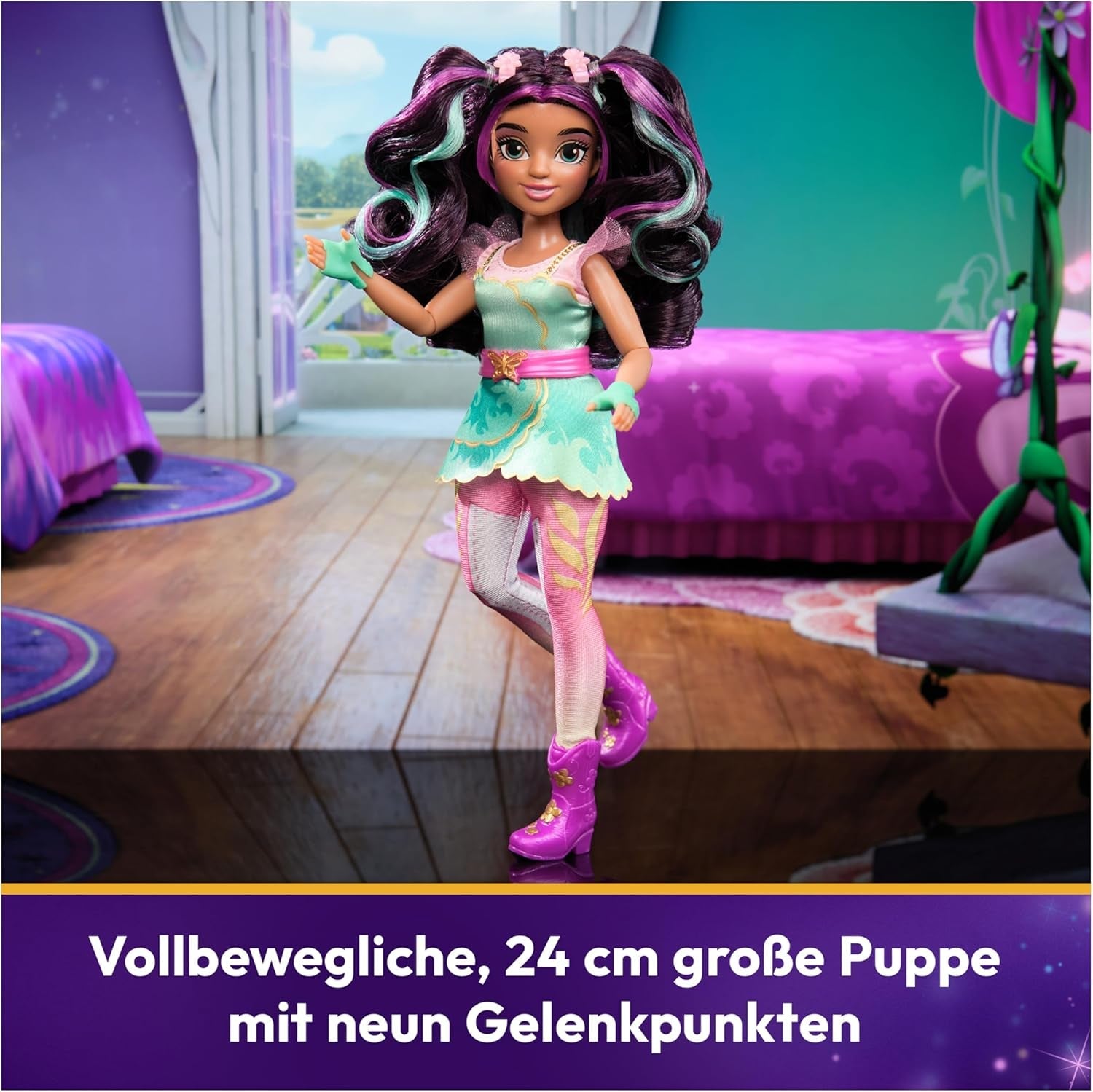 Unicorn Academy Ankleidepuppe Ava - la muñeca original para la popular serie Netflix, 24 cm grande y con 7 accesorios para juegos de rol fantásticos, para niños de 4 años