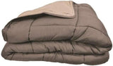 Poyet Motte Edredón lavable con funda fija - 140X200 Cm - Azul petróleo/beige masilla Edredones y edredones Naty Shop Taupe/lin 200X200X1 Cm