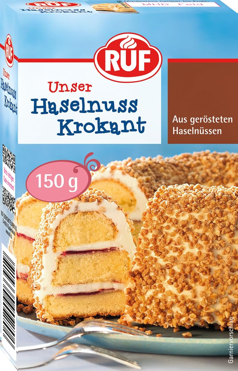 RUF Quebradizo con avellanas caramelizadas, para tartas tipo Krantz, 150 gramos Naty Shop