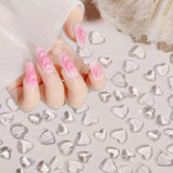 Dijes para decoración de uñas con forma de corazón en 3D, 320 piezas, dijes para uñas de acrílico transparente y transparente con parte trasera plana, piedras de Strass en forma de corazón de 4 mm, 6 mm, 8 mm, decoración de uñas duras para mujeres, mujeres, bricolaje, manicura (4 mm, 6 mm, 8 mm)