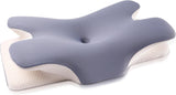 MULISOFT Almohada viscoelástica, cómoda almohada para la cabeza, almohada de apoyo para el cuello, almohada ergonómica para dormir de lado (gris) Almohadas ortopédicas cervicales Naty Shop Azul