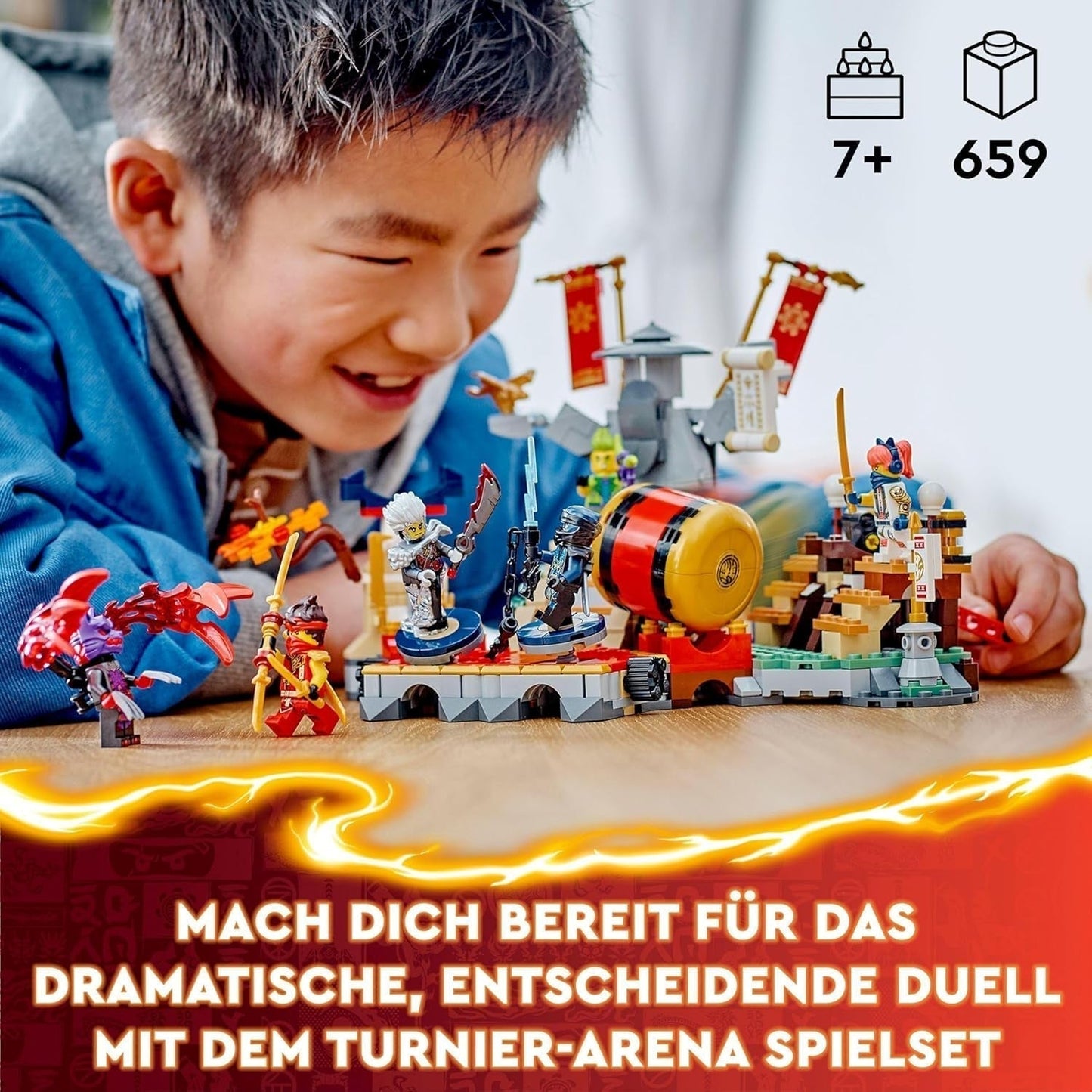 LEGO NINJAGO Tournament Arena Adventure Juguete para niños Juego Ninja con colección de 6 minifiguras Set de construcción Regalo de cumpleaños para niños y niñas de 7 años 71818 Juegos de construcción Besuche den LEGO-Store