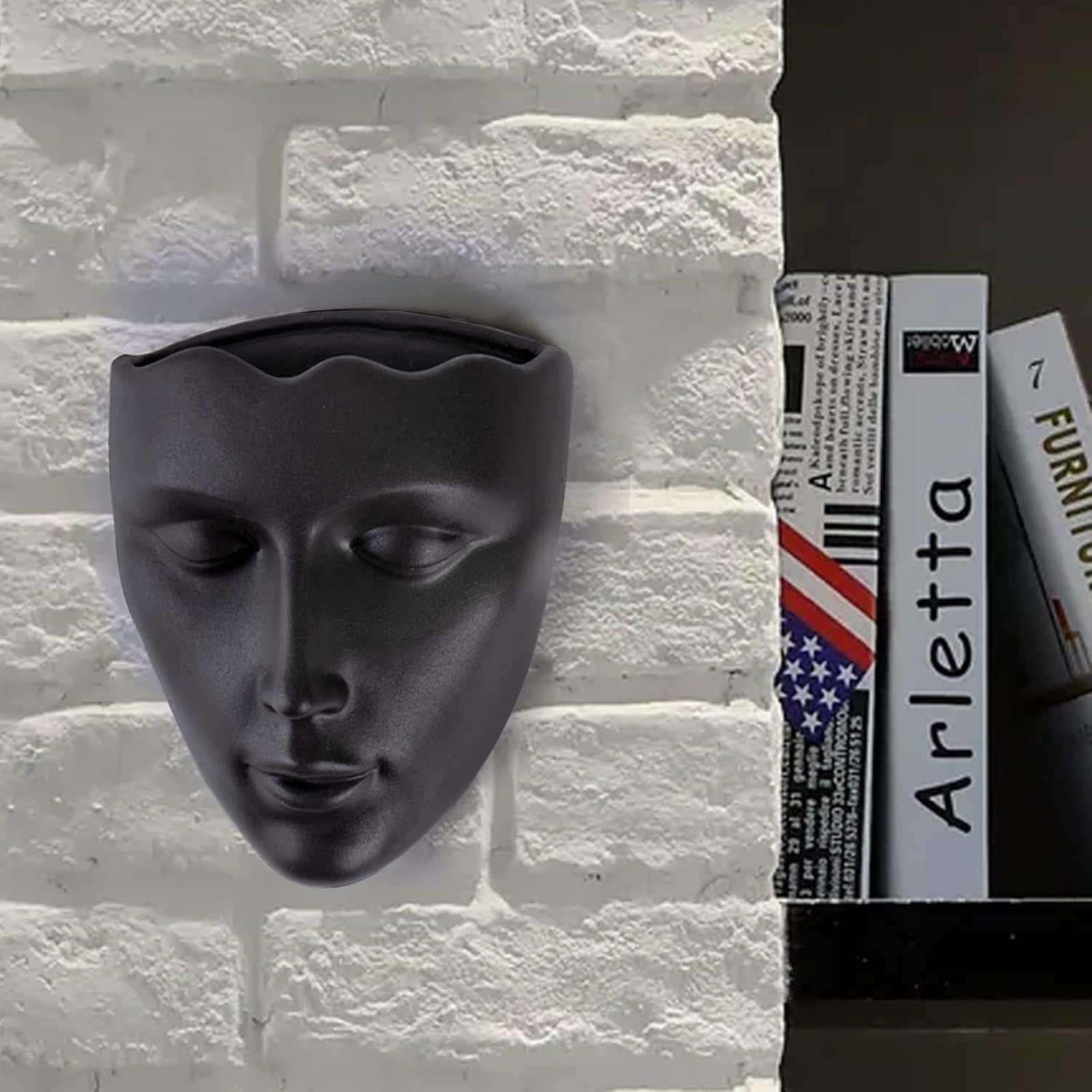 Notakia Macetero facetado de pared para interior y exterior con drenaje para suculentas, cactus y plantas pequeñas, decoración única del hogar, regalo para amigos y familiares