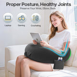 Almohada de lectura y juegos, almohada de lectura para cama/sofá/suelo, almohada de alimentación/ganchillo con gran almohada ergonómica para juegos, almohada de jugador para iPad/portátil - negro