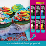 Decocino Pasta colorante liposoluble Set de 6 - 6 x 15 g - Colorante alimentario en rojo, blanco, verde, amarillo, azul y negro, ideal para colorear tartas, fondant y cremas - Sin azoicos ni gluten