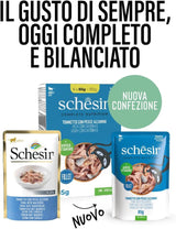 , Atún con pescado azul en gelatina, comida húmeda completa para gatos, en bolsita, con vitaminas adicionales, 100% natural, 6 x 85 g