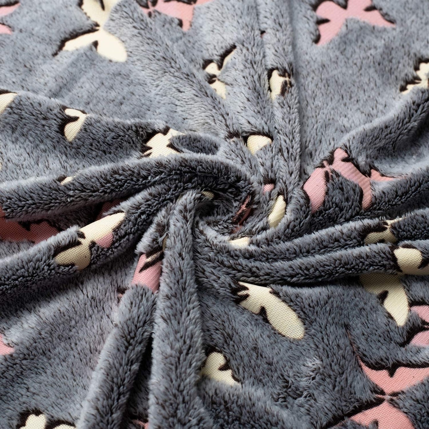 Kanguru Colcha Resplandor Manta Que Brilla En La Oscuridad Manta De Mariposa Manta Suave 130X150Cm Colcha De Sofá Luminosa. Manta infantil que brilla en la oscuridad, gris Camas y mantas Besuche den Kanguru-Store