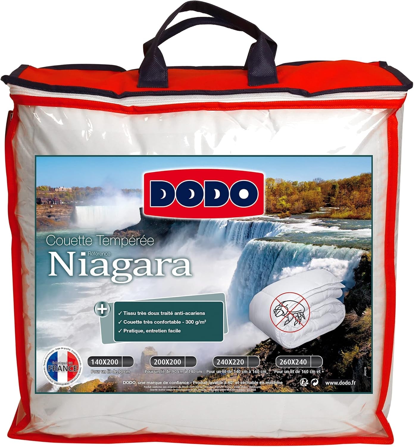 Edredón Antiácaros, Blanco, 240 X 220 Cm, Para cama de matrimonio, Quilt Niagara, Suave y confortable, Lavable a máquina a 40 °C Edredones y edredones Naty Shop
