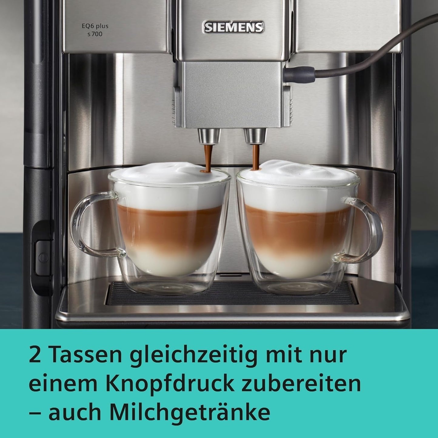 Cafetera espresso automática Siemens EQ.6 plus s700 TE657503DE, para muchas especialidades de café, espumador de leche, molinillo cerámico, doble función de café, antical, limpieza automática a vapor, 1500 W, acero inoxidable