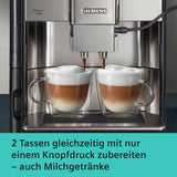 Cafetera espresso automática Siemens EQ.6 plus s700 TE657503DE, para muchas especialidades de café, espumador de leche, molinillo cerámico, doble función de café, antical, limpieza automática a vapor, 1500 W, acero inoxidable