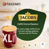 Tassimo Kapseln Jacobs Caffè Crema Classico XL, 5 x 16 pastillas, 80 cápsulas de café