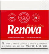 Servilletas de papel Renova, estilo cóctel de mesa blanca, 90 servilletas (paquete de 2)