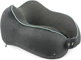 Flagshipper almohada para el cuello de avión - almohada para el cuello para adultos - almohada para el cuello para el automóvil - almohada de viaje viscoelástica - lavable con respaldo estrecho (terciopelo suave y transpirable) - ajustable, gris Naty Shop Almohadas ortopédicas cervicales