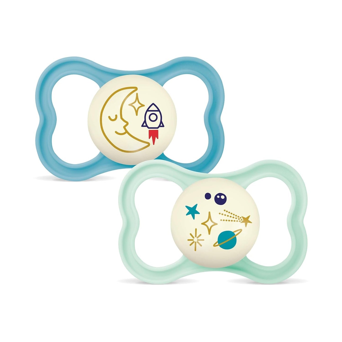 Chupete de silicona MAM Air 2 unidades Diseño extra ligero y ventilado Chupete respetuoso con los dientes Hecho de silicona especial MAM SkinSoft con caja para chupete 6-16 meses Oso/Rinoceronte
