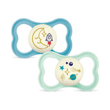 Chupete de silicona MAM Air 2 unidades Diseño extra ligero y ventilado Chupete respetuoso con los dientes Hecho de silicona especial MAM SkinSoft con caja para chupete 6-16 meses Oso/Rinoceronte
