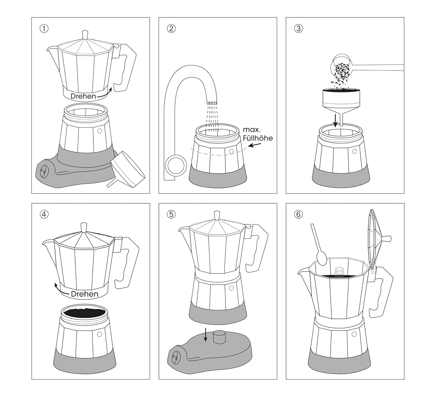 Cafetera espresso Cilio Classico para 6 tazas | eléctrico 480W | Ø 11,5 cm Alto: 25 cm | aluminio | rojo | placa integrada | con función de retención de calor y filtro reductor | para viajar o acampar
