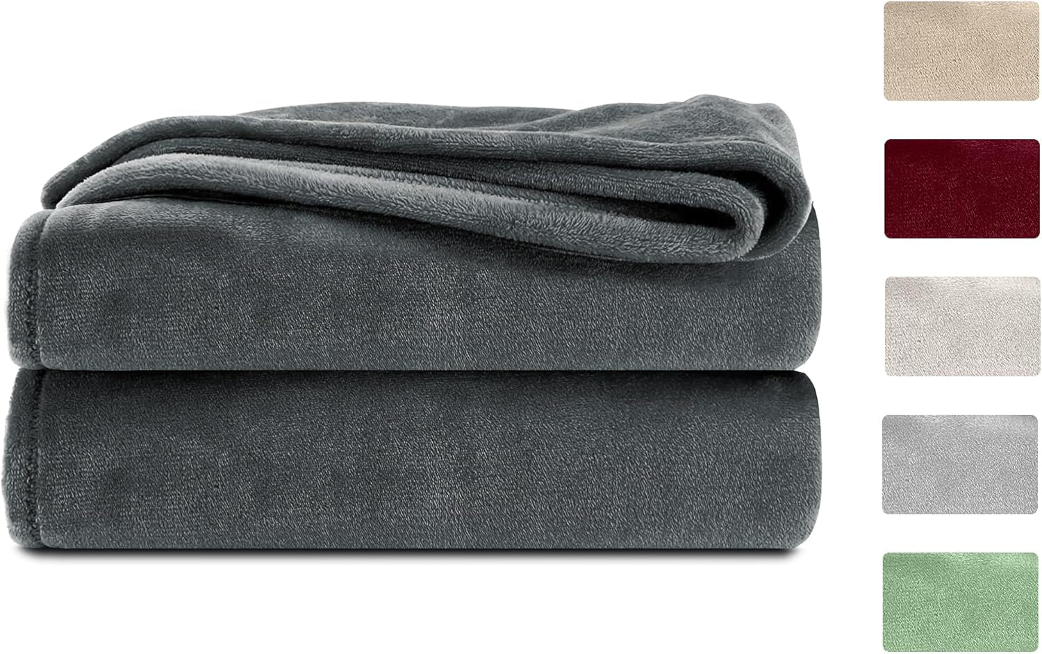Komfortec manta mullida, cómoda manta, manta polar, certificado Oeko-Tex, súper suave, 150 x 200 cm, 260 g/m², beige Camas y mantas Besuche den Komfortec-Store antracita 220 x 240 cm