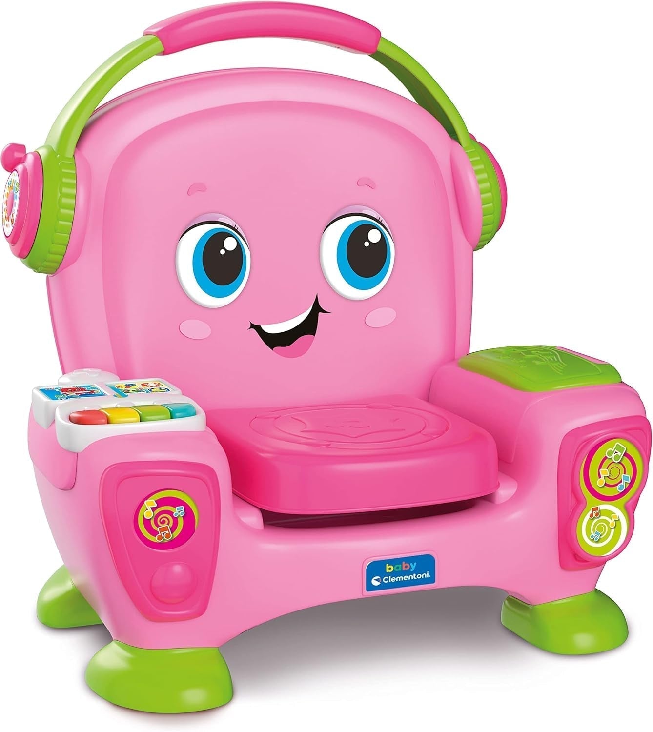 Clementoni 17755 Sillón de canto con sonido y baile rosa - Sillón interactivo y multifuncional para niños en italiano, juguete 1 año - Made in Italy, multicolor Juguetes Bebe Naty Shop Single