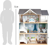 Small Foot Casa de Muñecas Casa Adosada de Madera de 3 Pisos con Frente Abierto y 12 Muebles para 3 Años y Más 11802 Casas de Muñecas Blanco Gris Naty Shop