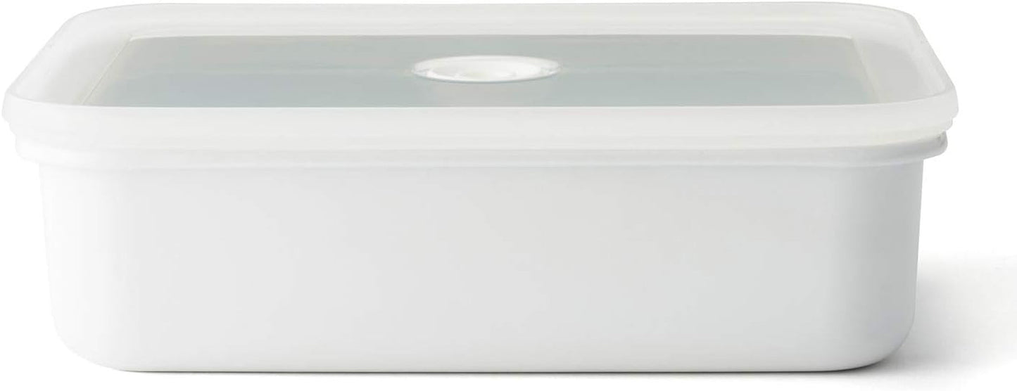 Lata de almacenamiento de alimentos al vacío esmaltada | XL| 1,85 litros | 23,5 x 17,5 x 7 cm | mantiene los alimentos frescos por mucho más tiempo | protege los alimentos de bacterias y hongos | Sin bomba de vacío Cajas para conservación de alimentos Naty Shop Flat Xl