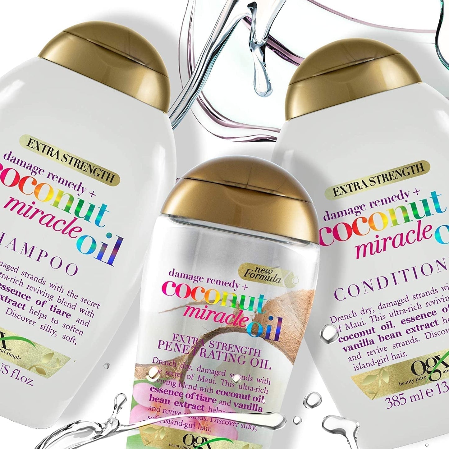 OGX Coconut Miracle Oil Conditioner, Acondicionador hidratante para el cuidado del cabello con aceite de coco, 385 ml OGX Hair Care