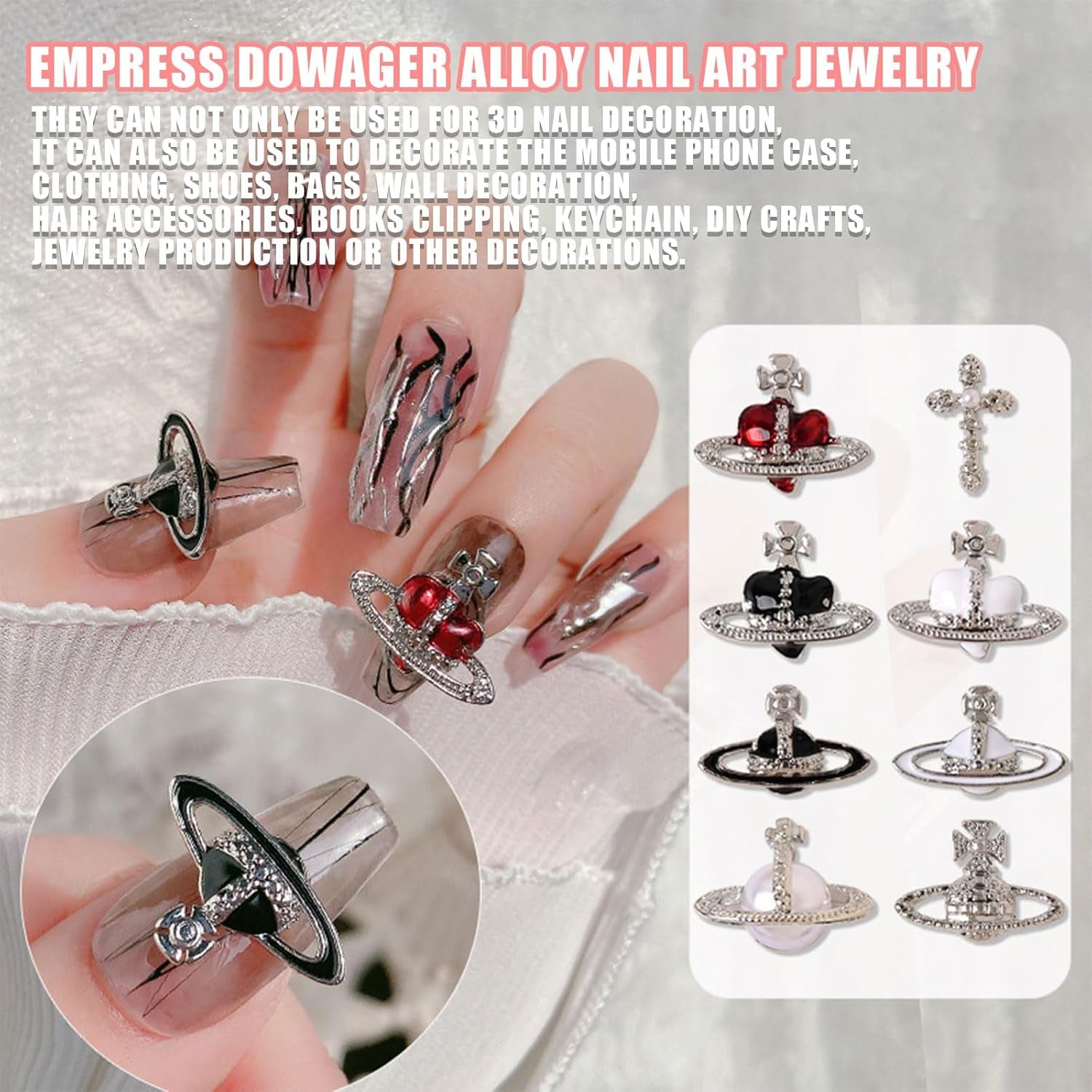 Planet Nail Art Charms, 32 piezas Saturn Shape Nagel Edelsteine ​​​​Für Acrylnägel, Glänzender Nagel Strasssteines Mädchen Nail Art DIY Handwerk Dekoration Zubehör