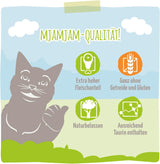 MjAMjAM - Comida húmeda premium para gatos - Deliciosa caja de 12 paquetes (12 x 200 g) sin cereales con carne extra