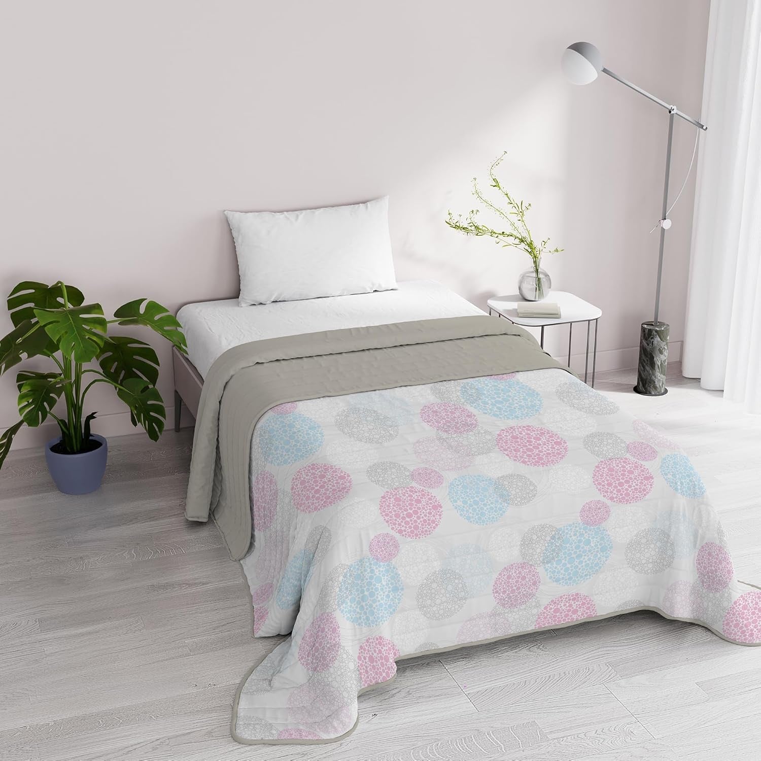 Fantasy Ropa de Cama Italiana Microfibra Verano 1,5 Plazas Murrine Colchas y Edredones Naty Shop Molecule 1 Posto E Mezzo