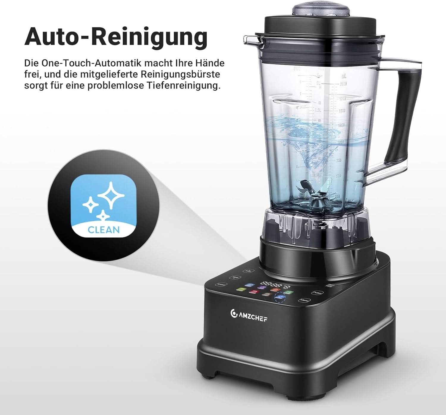 Batidora AMZCHEF, 8 menús inteligentes y 10 velocidades, Pantalla táctil LCD Cocina Naty Shop